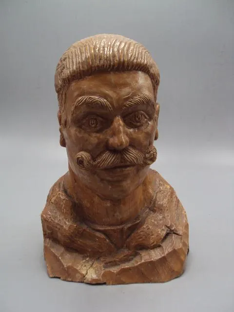 Фигура дерево статуэтка бюст козак авторский высота 18,5 см №13805 Ціна