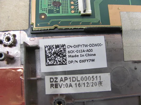 592-2  Кришка панель палмрест тачпад 0XFY7W для Dell Latitude E7470  оригінал Торговий майданчик