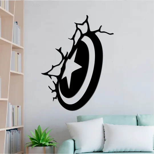 Панно декоративне картина на стіну Щит Капітана Америка 400х303 acr-p000058 Ціна