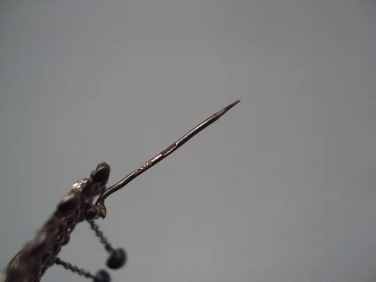 Брошка с висюльками брошь цветок цветочек серебро 875 проба ссср вес 7,4 г 6,4х3,9 см №15566 На торгах