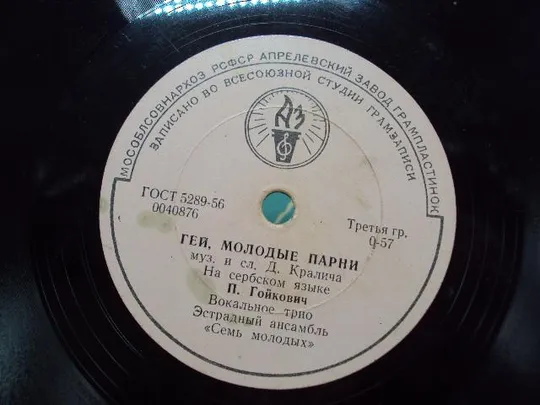 Пластинка Маленькая девочка и Гей, молодые парни П. Гойкович на сербском Семь молодых 20 см №15337МЯ Недорого