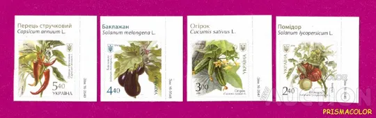 ** УКРАИНА 2016 марки Овощи Флора УГОЛ С НАДПИСЬЮ СЕРИЯ Ціна