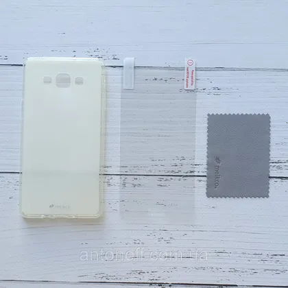 фото, Силіконовий чохол Samsung A700 Galaxy A7 2015 захисна плівка Melkco Прозорий