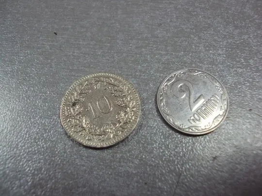 монета швейцария 10 раппенов 1936 №7804 Ціна