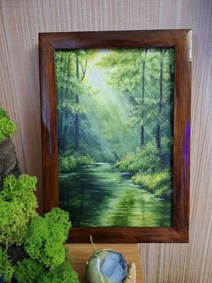 фото, Картина олійними фарбами " Ліс"