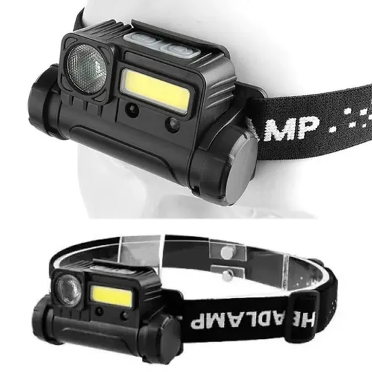 Фонарь налобный bl 123 с датчиком движения и красным светом Ціна