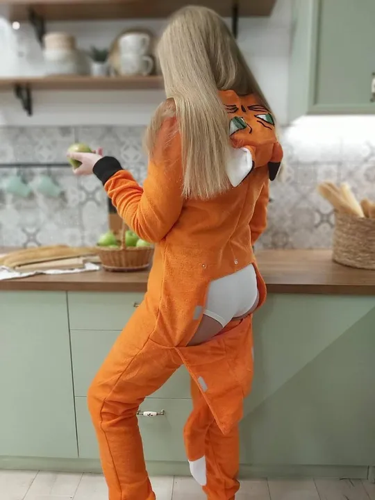 Купити Піжама жіноча комбінезон попожама фліс Лисиця помаранчева розмір 44