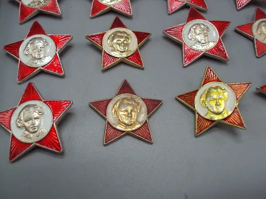 Знак пионерия Ленин портрет звездочка октябренок звезда Ульянов ссср лот 16 шт №17636 Де купити