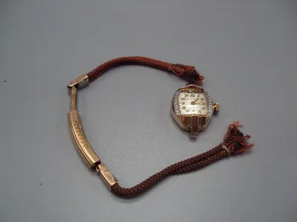 фото, Женские наручные часы Bulova 14K Rolled Gold Plate браслет Bretton 14 карат Швейцария Булова №18543