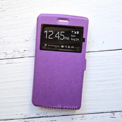 фото, Чохол-книжка Doogee X5 Max / X5 Max Pro для телефону (з віконцем) Фіолетовий