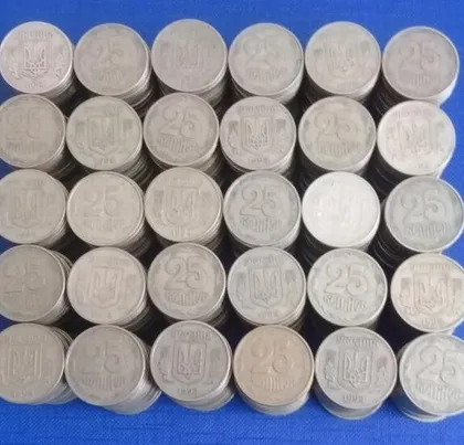 фото, (1) 25 копійок 1994 опт - 500 монет одним лотом (25 копеек 1994 1БВм, 1ББм)