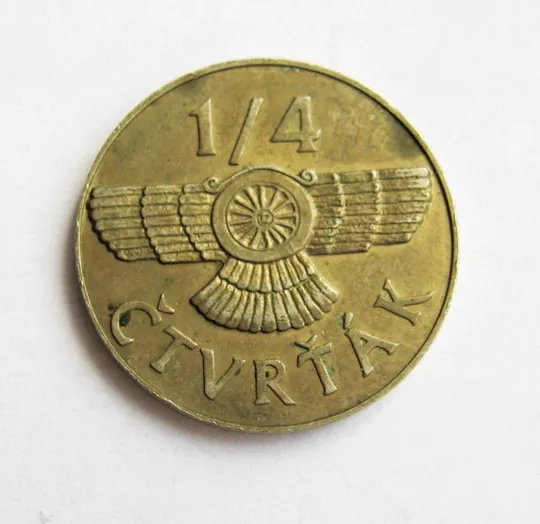 ЖЕТОН ИГРАЛЬНЫЙ = 1/4 CTVRTAK = CENTRUM - BABYLON - LIBEREC = Ціна