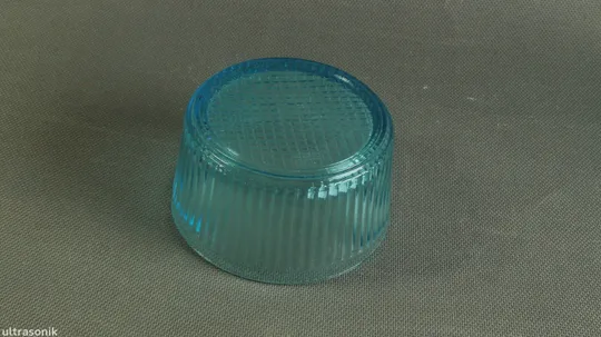 Ваза ємкість цукерниця стара радянська бірюзове блакитне кольорове скло Вживане Ф 12,1 см Недорого
