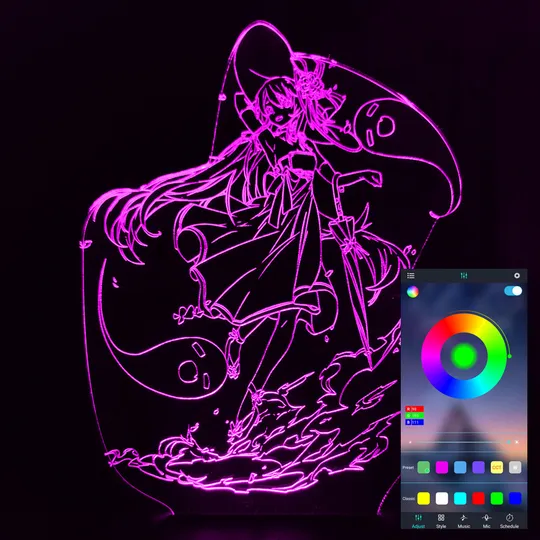 Акриловий світильник-нічник керування з телефона Ху Тао 2 tty-n001296 Ціна