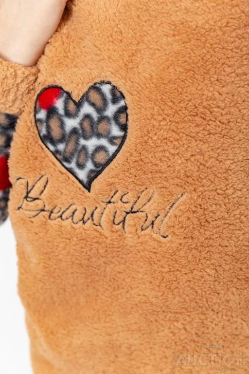 Пижама женская махра, цвет бежевый, 214R4680-1 Де купити