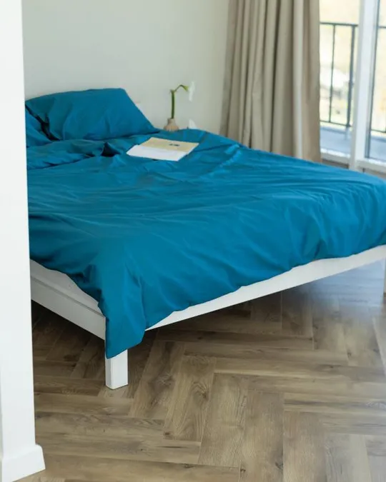 Постельное белье евро Dushka Home Сатин Люкс 20914 200х220 см индиго З аукціону