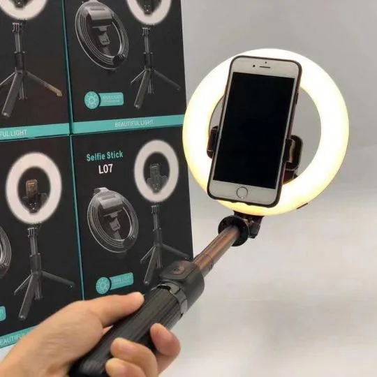 Монопод с кольцевой лампой 16 см (трипод, c bluetooth) L07 Недорого