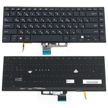 фото, Клавіатура для ноутбука ASUS (UX580 series) rus, black, без фрейма, підсвічування клавіш