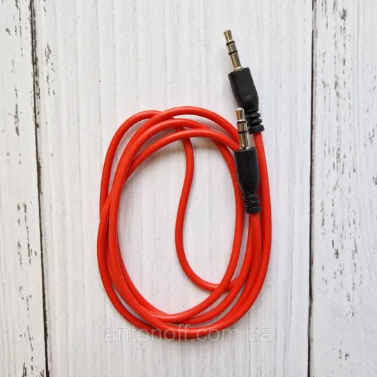 Кабель аудіо AUX 3.5 - 3.5 мм тато-тато червоний 1м Ціна