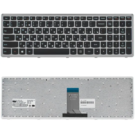 Купити Клавіатура для ноутбука LENOVO (IdeaPad: U510, Z710) rus, black, silver frame