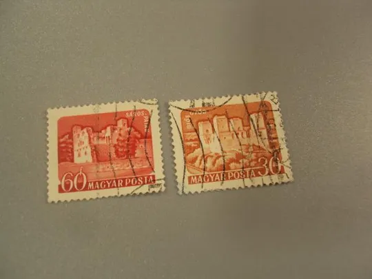 марки Венгрия Magyar 1960 стандарт архитектура здания лот 2 шт гаш №1546 Ціна