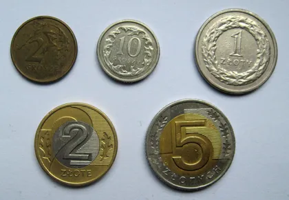 фото, 2, 10 грош, 1, 2 і 5 злотих = 1991, 1994, 1999, 2010, 2019 рр. = ПОЛЬЩА = 5 шт.