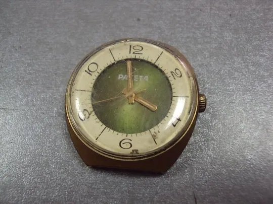 Наручные часы Ракета ссср двойной циферблат корпус позолота Ау5 баланс живой №10993 Ціна