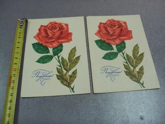 открытка поздравляю 1977 лисецкий мистецтво лот 2 шт №10945 Ціна