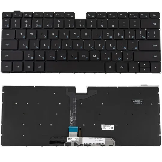 Клавіатура для ноутбука HUAWEI (D14, D15 series) rus, black, без кадру, подсветка клавиш Ціна