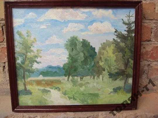 Купити Картина пейзаж деревья Аксентюк. масло картон 44х37,5 см №84
