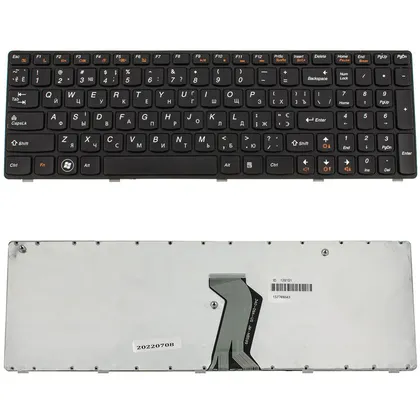 фото, Клавіатура для ноутбука LENOVO (G570, G575, G770, G780, Z560, Z565) ukr, black, black frame