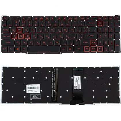 фото, Клавіатура для ноутбука ACER (Nitro: AN515-54) ukr, black, без фрейма, підсвічування клавіш(RED) (оригінал)