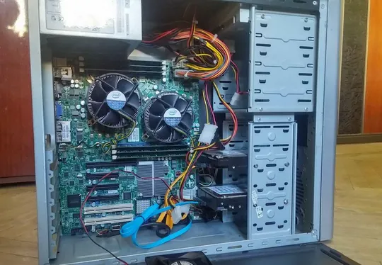 омпьютер Supermicro X8DTL-3F + 2шт Xeon X5650 12/24 ядер + 24Gb DDR3 + 300Gb SAS HDD + Radeon R5 23 Ціна