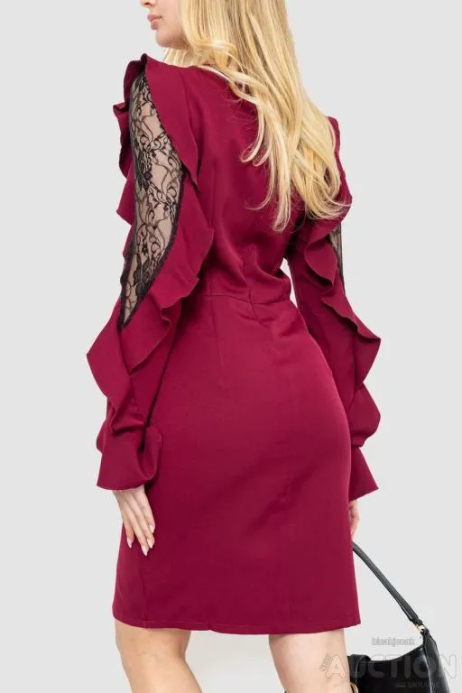 Платье нарядное, цвет бордовый, 214R402 Продаж