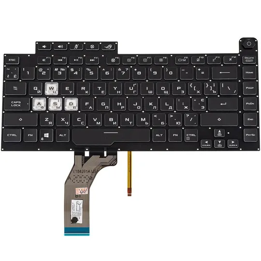 Купити Клавіатура для ноутбука ASUS (G531 series) ukr, black, без фрейму, підсвічування клавіш (RGB 8 pin)