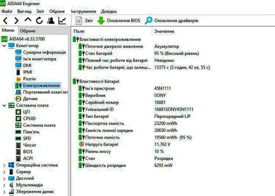 Батарея Lenovo T440 T450 T460 45N1110 оригінал (00672) З аукціону