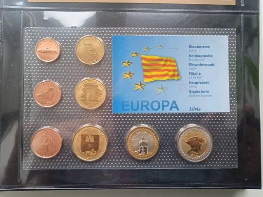 Ллівія(Каталонія). Річний набір монет Євромонет(Європроба) Ціна