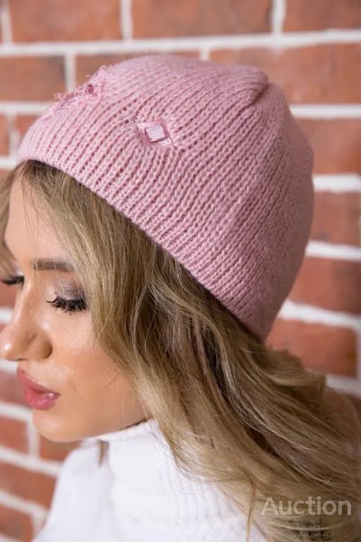Женская шапка розового цвета, со стразами, 167R7787 З аукціону