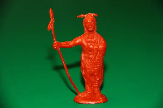 ВОЖДЬ ІНДІАНЕЦЬ ІЗ СПИСОМ 54мм индеец LEYLA DOMPLAST ФРН уцінка Ціна