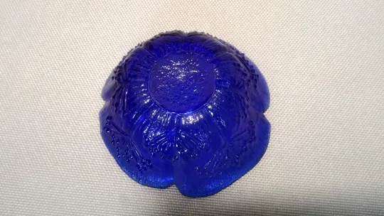 Креманка ваза міні цукерниця піала старе радянське кольорове синье кобальтовое скло Вживане Інтернет-аукціон