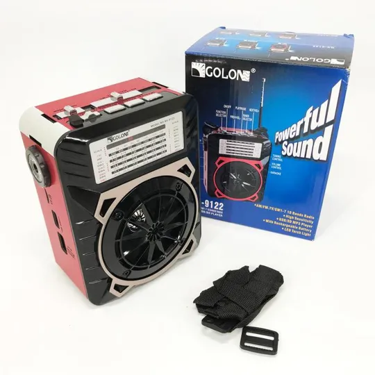 Радиоприемник GOLON RX-9122 портативная колонка всеволновое переносное радио FM фонарь LED. Цвет: к Характеристики