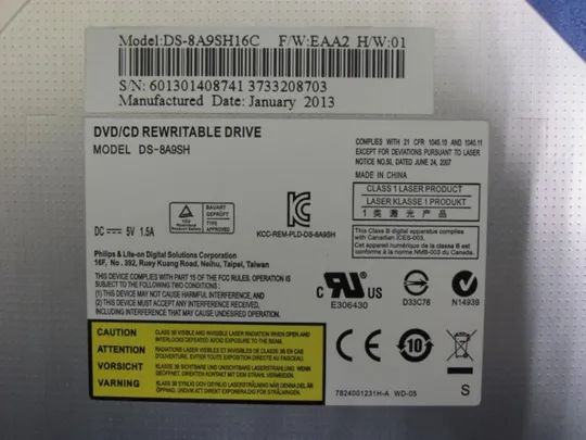 №125-7 DVD-привод DS-8A9SH для ASUS X75 оригінал Де купити