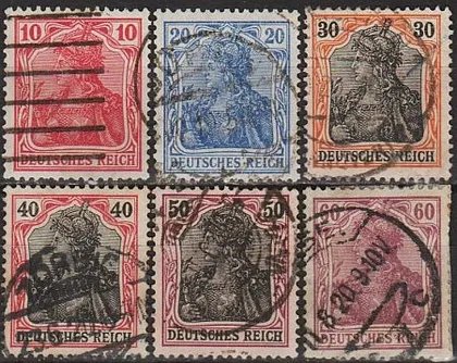 фото, 1905 - Німеччина - Стандарт - Germania Mi.86-92