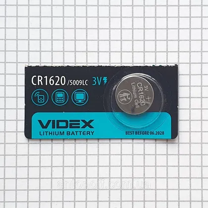 фото, Батарейка літієва Videx CR1620 Lithium / 5009LC 3V