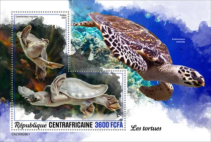 фото, ЦАР- Черепахи-2023.Чистый полный красивый комплект.MNH.