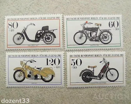 фото, Серія поштових марок Німеччина Техніка 1983 рік КЦ 8 Евро ** **