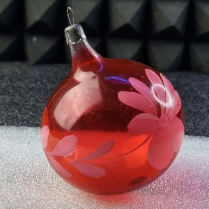 фото, Елочный стеклянный шарик с росписью, ссср