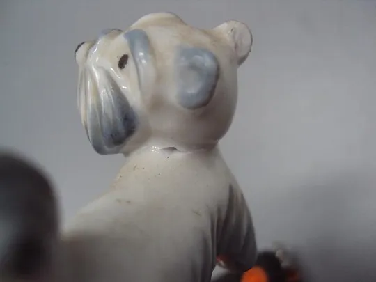 Фигура фарфор миниатюра Германия корона MO собака терьер собачка щенок размер 4,3х4,7 см №14038 З аукціону