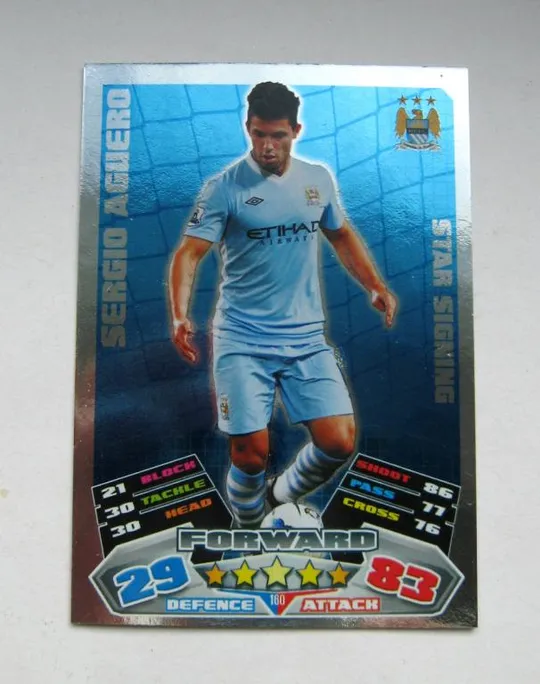 СЕРЕБРЯНАЯ футбольная карточка MATCH ATTAX 2011-2012 Premier League = Ф.К. Manchester City  # Ціна