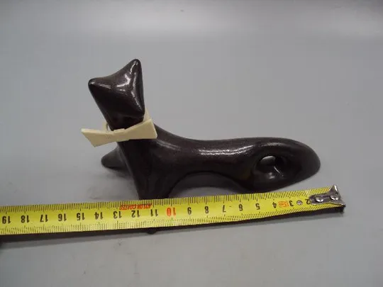 Купити Фигура керамика черный кот статуэтка котик с бантом кошка с бантиком винтаж размер 8,4 х 14,4 см №47